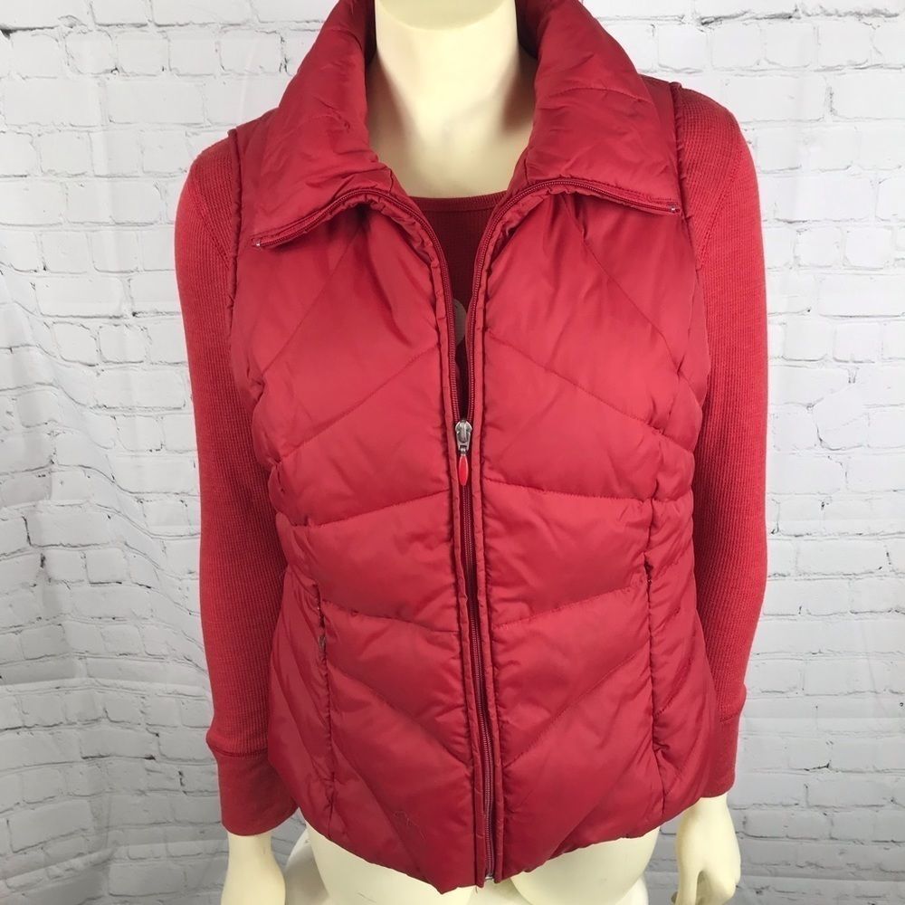 Kenneth Cole Reaction Red Puffy Vest Med EUC Down